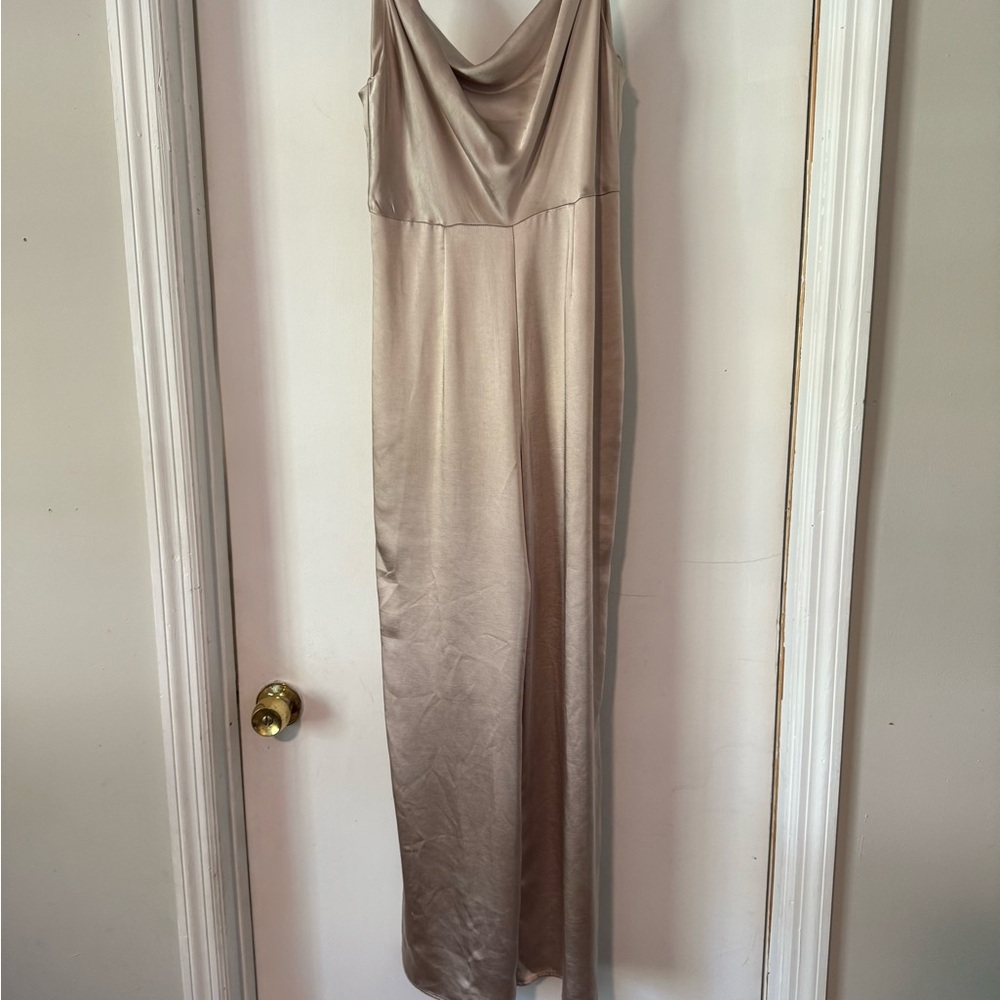 Lush Wide Leg Satin Jumpsuit